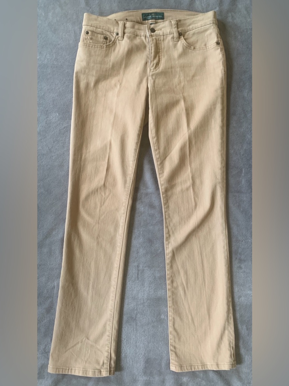 Lauren Jean Co. Ralph Lauren. Modern Straight Tan Jeans - Picture 7 of 10